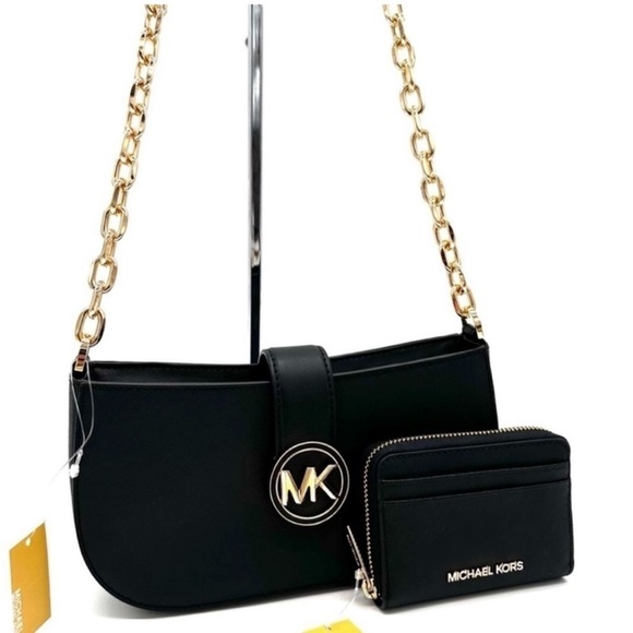 Michael Kors Small Carmen Pouchette Shoulder Bag & Medium ZA Card Case Wallet
